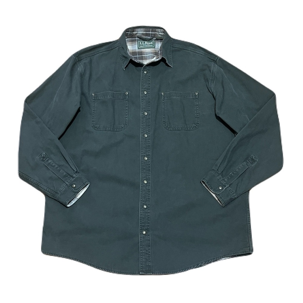 LL Bean Flannel Lined Field Chore Barn Coat in Canvas Green, Men’s size XLT Tall